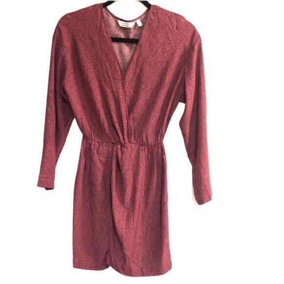 & Other Stories Faux-Wrap Mauve Dot Print Dress - Picture 1 of 6
